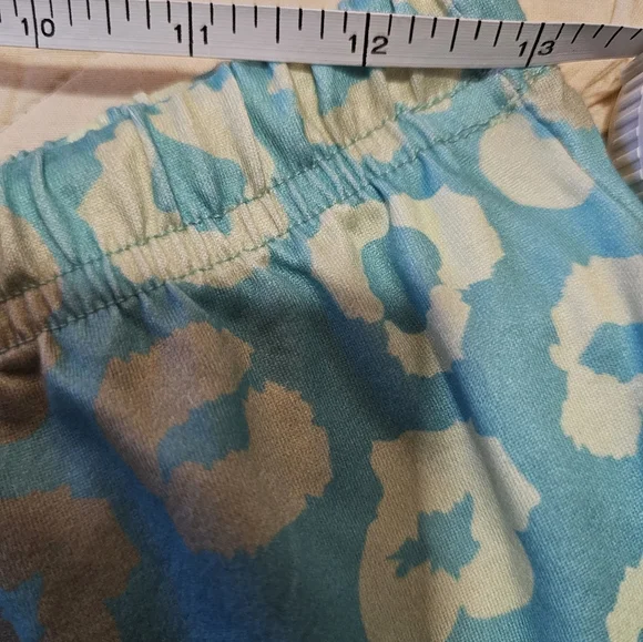 Aqua and Cream Leopard Print Pajama Set - Picture 4 of 9